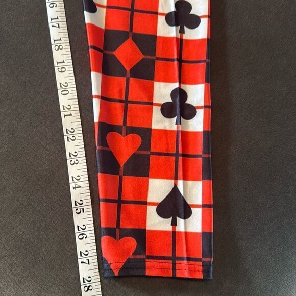 Women’s Leggings Yoga Pants with Playing Card Detail Ankle Length XL NEW - Picture 4 of 10